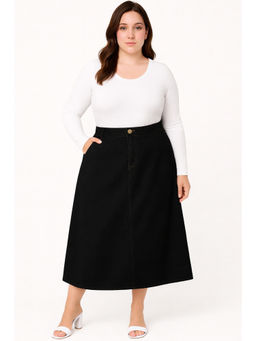 Tripursundari Fashion - Women Black Denim Skirt