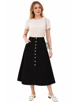 Tripursundari Fashion - Women Black Denim Skirt