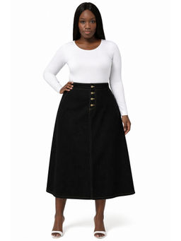 Tripursundari Fashion - Women Black Denim Skirt
