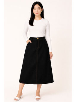 Tripursundari Fashion - Women Black Denim Skirt