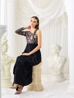 Miss Chase - Women Black Satin Dress