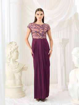 Miss Chase - Women Purple Satin Dress