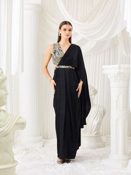 Miss Chase - Women Black Satin Dress