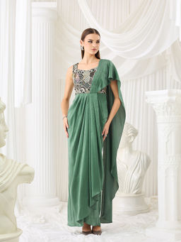 Miss Chase - Women Green Satin Dress