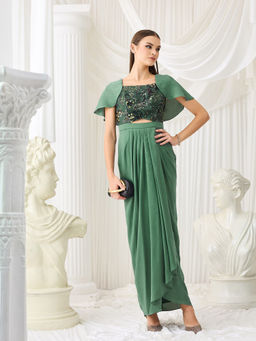Miss Chase - Women Green Satin Dress