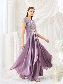 Miss Chase - Women Purple Satin Dress