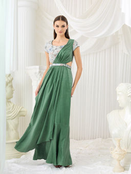Miss Chase - Women Green Satin Dress