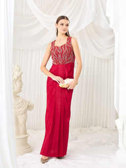 Miss Chase - Women Red Satin Dress