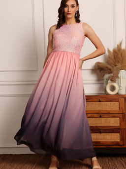 Miss Chase - Women Pink Georgette Dress