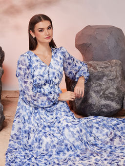 Miss Chase - Women White Chiffon Dress
