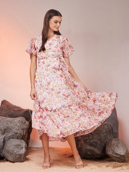 Miss Chase - Women Pink Chiffon Dress