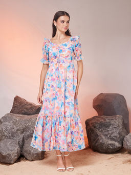 Miss Chase - Women Multi-Color Georgette Dress