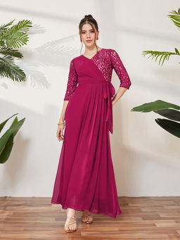 Miss Chase - Women Pink Georgette Dress