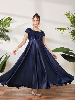 Miss Chase - Women Blue Polyester Dress