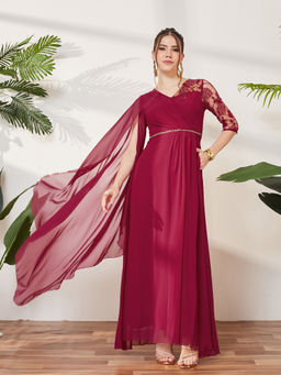 Miss Chase - Women Pink Georgette Dress