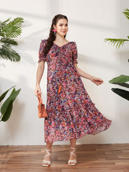 Miss Chase - Women Multi-Color Georgette Dress
