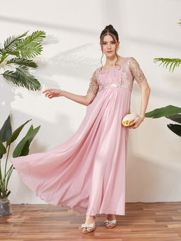 Miss Chase - Women Pink Georgette Dress
