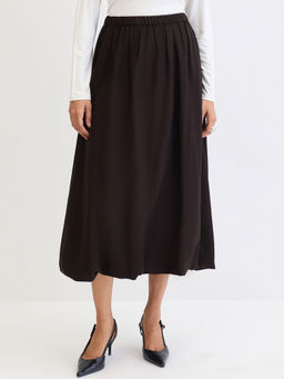 Femmella - Black Bubble Hem Midi Skirt