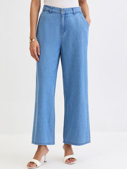 Femmella - Blue Denim Straight Pants