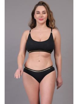 BRACHY - Black Padded Non Wired Lingerie Bra and Panty Set