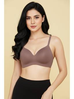 Zivame - Brown Wonderwire Padded Wired 3/4Th Coverage T-Shirt