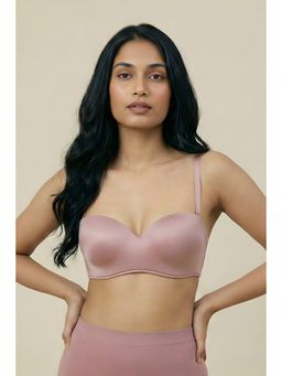 Zivame - Pink At Work Padded Wired 3/4Th Coverage Strapless Bra