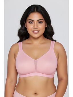 Zivame - Pink True Curve Single Layered Non Wired Full Coverage Minimiser Bra