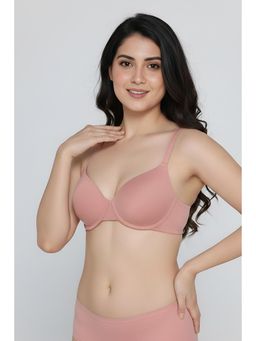 Zivame - Pink Padded Plunge Wired Medium Coverage T-Shirt Bra