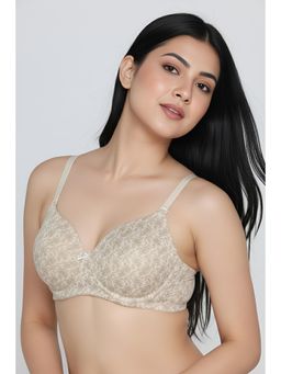 Zivame - Beige Padded Regular Wired 3/4Th Coverage T-Shirt Bra