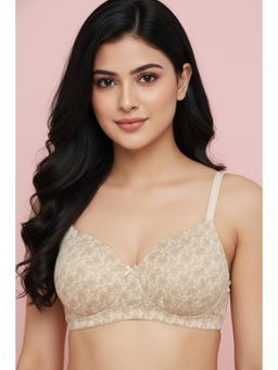 Zivame - Beige Padded Non Wired 3/4Th Coverage T-Shirt Bra