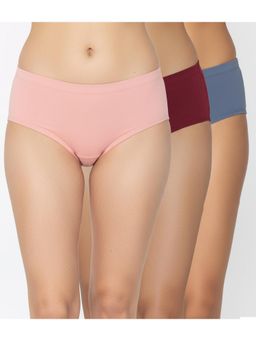 Zivame - Multi-Color Medium Rise Full Coverage Hipster Panty (Pack of 3)