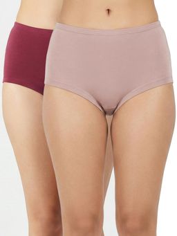 Zivame - Multi-Color Medium Rise Full Coverage Boyshort (Pack of 2)