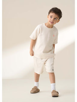 ANGEL & ROCKET - Boys Off White Arthur Stone Textured T-Shirt with Shorts (Set of 2)