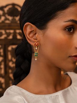 Shaya by CaratLane - Women Soneha Pearl Gold Plated 925 Silver Drop Earrings