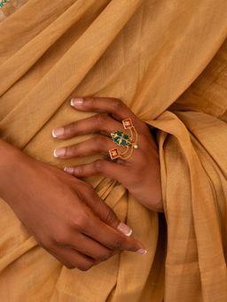 Shaya by CaratLane - Women Oh Sajna Pearl Gold Plated 925 Silver Adjustable Ring