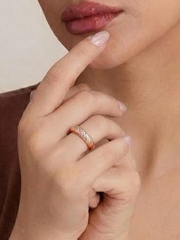Estele - Women Rose Gold Crystal Band Adjustable Ring
