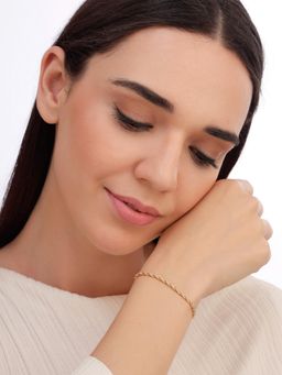 Carlton London - Women 18K Gold Plated Braided Link Wraparound Bracelet