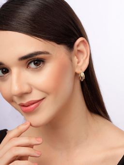 Carlton London - Women 18K Gold Plated Oval Hoop Earrings