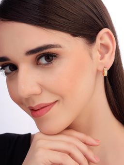 Carlton London - Women 18K Gold Plated Circular Half Hoop Earrings