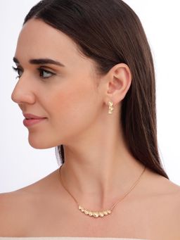 Carlton London - Women 18K Gold Plated Cz Stone Necklace Set