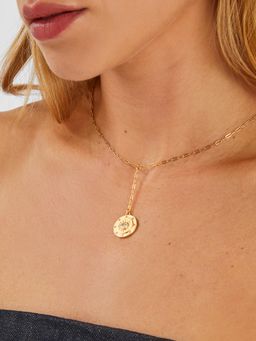 Accessorize London - Women Women 14K Gold-Plated Heart Pendant Lariat Necklace