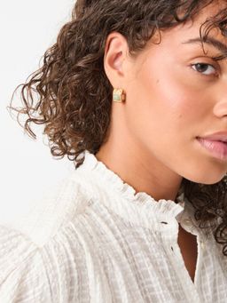 Accessorize London - Women Women Green Mini Resin Detail Hoop Earrings