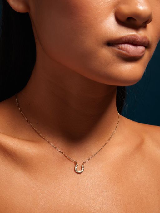 Accessorize London Women Women 14K Gold-Plated Horseshoe Pendant Necklace