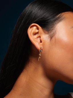 Accessorize London - Women Women 14K Gold-Plated Blue Eye and Hamsa Drop Earrings