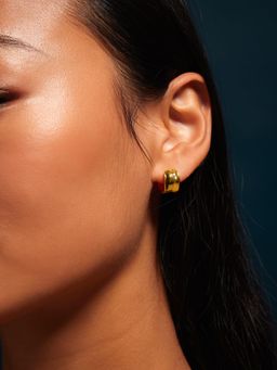 Accessorize London - Women Women 14K Gold-Plated Molten Hoop Earrings