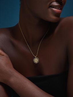 Accessorize London - Women Women 14K Gold-Plated Diamante Coin Necklace