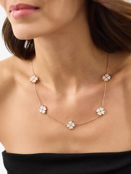 Accessorize London - Women Women White Lucky Clover Station Necklace
