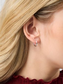 Accessorize London - Women Women Silver Small Hoop Earrings