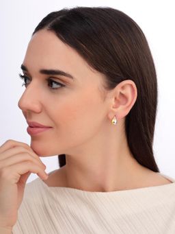 Carlton London - Women 925 Sterling Silver Dual-Tone Plated Radiance Teardrop Stud Earrings