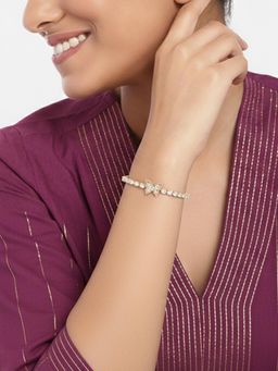 Estele - Women Premium Rose Gold Butterfly Floral Crystal Cuff